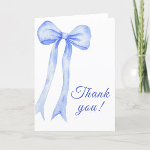 Blaue Wasserfarbe Ein Bogen Junge Baby Shower  Dankeskarte