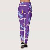 Blaue Wasserfarbe Einhorn Leggings (Rückseite)