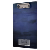 Blaue Wasserfarbe Elegante Chic Glam Personalisier Klemmbrett (Links)