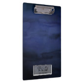 Blaue Wasserfarbe Elegante Chic Glam Personalisier Klemmbrett (Rechts)