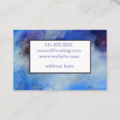 Blaue Wasserfarbe Elegante Visitenkarte (Rückseite)