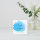 Blaue Wasserfarbe Empfehlungskarte (Stehend Vorderseite)