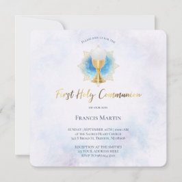 Blaue Wasserfarbe | Erste Einladung der Gemeinscha