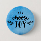 Blaue Wasserfarbe - Freude auswählen Button (Vorderseite)