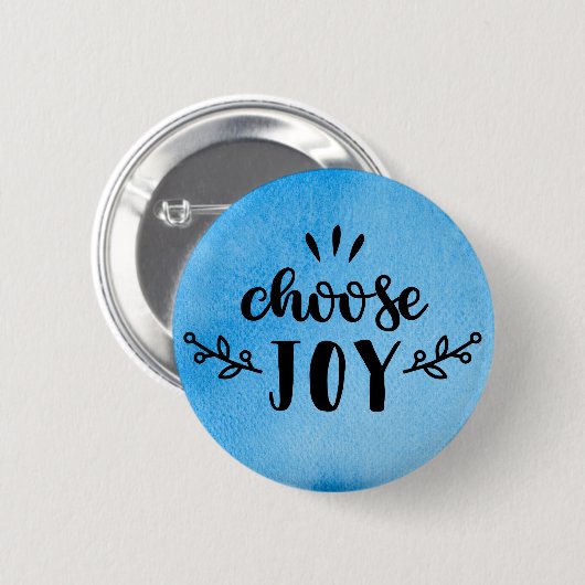 Blaue Wasserfarbe - Freude auswählen Button (Vorne & Hinten)