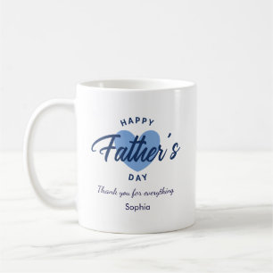 Blaue Wasserfarbe Frohen Vatertag Personalisiert Kaffeetasse