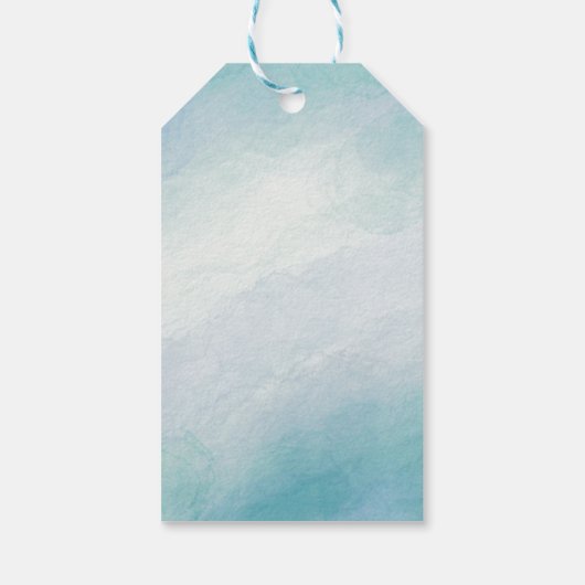 Blaue Wasserfarbe Geschenkanhänger (Rückseite)