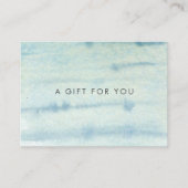 Blaue Wasserfarbe - Geschenkgutschein Visitenkarte (Vorderseite)