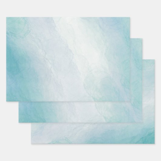 Blaue Wasserfarbe Geschenkpapier Set (Set)