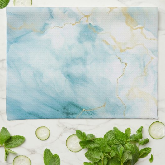 Blaue Wasserfarbe Geschirrtuch (Gefaltet)
