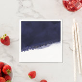 Blaue Wasserfarbe & Gold Moderne Elegante Serviette (Beispiel)