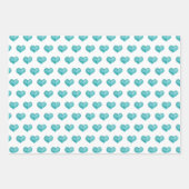 Blaue Wasserfarbe Herz und Blätter (Vorderseite 3)