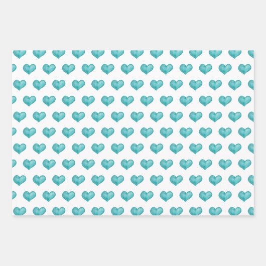 Blaue Wasserfarbe Herz und Blätter (Vorderseite 3)