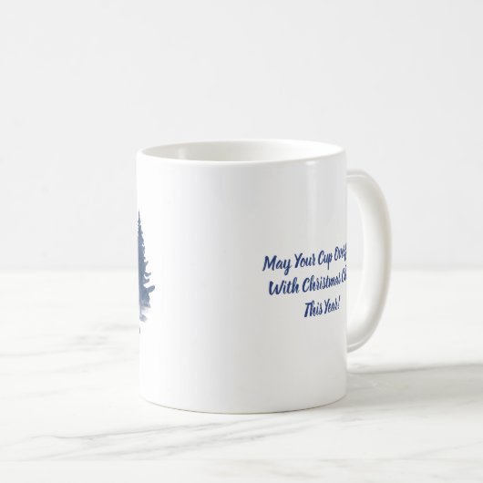 Blaue Wasserfarbe Hirsche Weihnachtszene Kaffeepau Kaffeetasse (VorderseiteRechts)