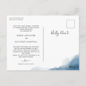 Blaue Wasserfarbe, Hochzeitsankündigung nach der V Postkarte (Rückseite)