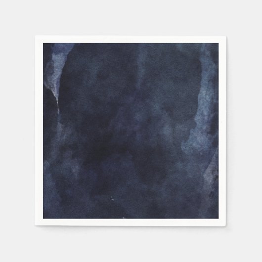 Blaue Wasserfarbe Hochzeitsfeier Serviette (Vorderseite)