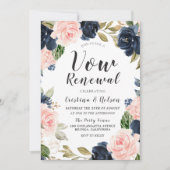 Blaue Wasserfarbe Hochzeitswetter Erneuerung Einladung (Vorderseite)