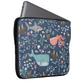 Blaue Wasserfarbe im Meer Tierart Laptopschutzhülle (Vorne Rechts)