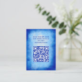 Blaue Wasserfarbe Individuelle QR-Code Bar/Bat Miz Begleitkarte (Stehend Vorderseite)