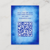 Blaue Wasserfarbe Individuelle QR-Code Bar/Bat Miz Begleitkarte (Vorderseite)