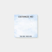 Blaue Wasserfarbe jeder Bibelverse Post-it Klebezettel (Vorderseite)