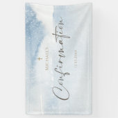 Blaue Wasserfarbe Jungen-Firmbanner Banner (Vertikal)