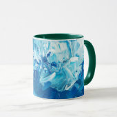 Blaue Wasserfarbe-Kaffeetasse mit grünem Griff Tasse (VorderseiteRechts)
