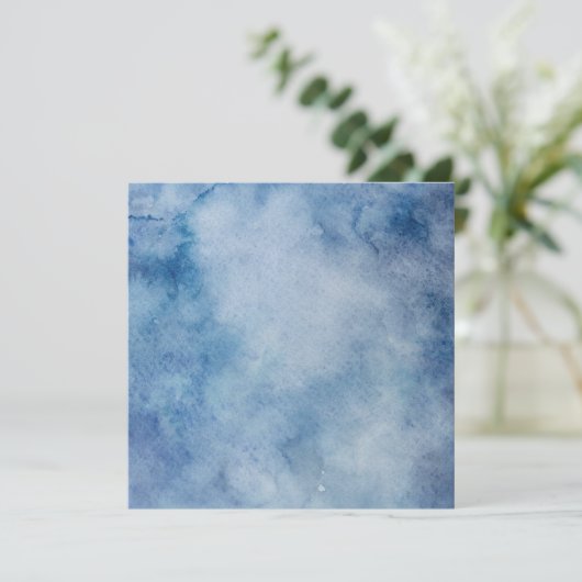 Blaue Wasserfarbe Karte (Stehend Vorderseite)