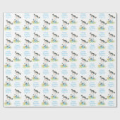 Blaue Wasserfarbe Kleine Kuh Geschenkpapier (Flach)