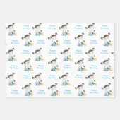 Blaue Wasserfarbe Kleine Kuh Geschenkpapier Set (Vorderseite 2)