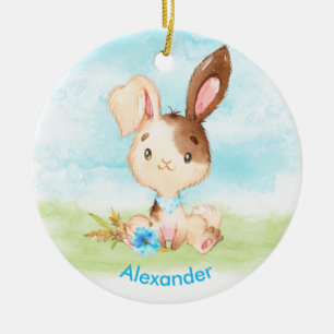 Blaue Wasserfarbe Kleiner Hauch Keramik Ornament