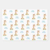 Blaue Wasserfarbe Kleines Pferd Geschenkpapier Set (Vorderseite 2)