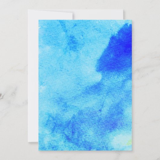 Blaue Wasserfarbe, Korallenriff Confetti-Verlobung Einladung (Rückseite)