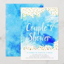 Blaue Wasserfarbe, Korallenriff Hochzeitspaare dus