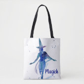 Blaue Wasserfarbe Magick Tote Tasche (Vorderseite)