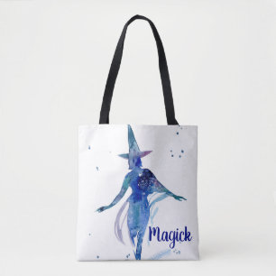 Blaue Wasserfarbe Magick Tote Tasche