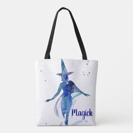 Blaue Wasserfarbe Magick Tote Tasche (Rückseite)