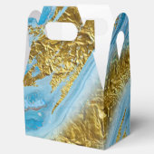 Blaue Wasserfarbe Marmor & Goldfolie Geschenkschachtel (Geöffnet)