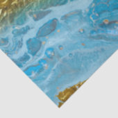 Blaue Wasserfarbe Marmor & Goldfolie Seidenpapier (Ausschnitt)