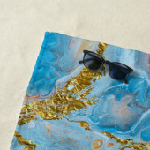 Blaue Wasserfarbe Marmor & Goldfolie Strandtuch (Beispiel)