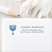 Blaue Wasserfarbe Menorah Hanukkah (Insitu)