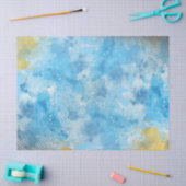 Blaue Wasserfarbe mit Blatt-Muster-Papierpapier Seidenpapier (Basteln)