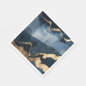 Blaue Wasserfarbe mit Goldflecken Serviette (Ecke)