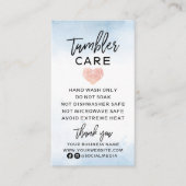 Blaue Wasserfarbe mit Herz-Tumbler-Pflege Visitenkarte (Vorderseite)