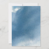 Blaue Wasserfarbe mit Hochzeit von Blauen Flüssen Einladung (Rückseite)