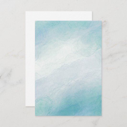 Blaue Wasserfarbe Mitteilungskarte (Vorne/Hinten)