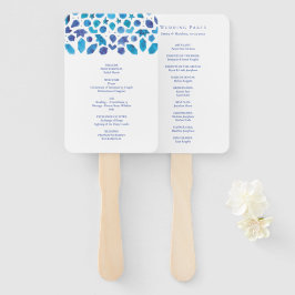 Blaue Wasserfarbe - Mittelmeer-Fliesenmuster Fächer