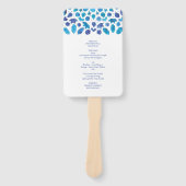 Blaue Wasserfarbe - Mittelmeer-Fliesenmuster Fächer (Vorderseite)