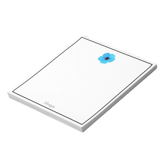 Blaue Wasserfarbe Notizblock (Rotiert)