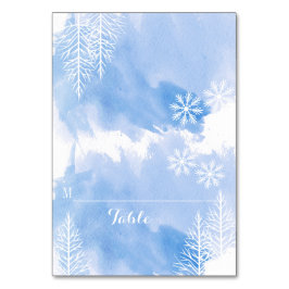 Blaue Wasserfarbe & Platzkarte für Hochzeiten im W Tischnummer